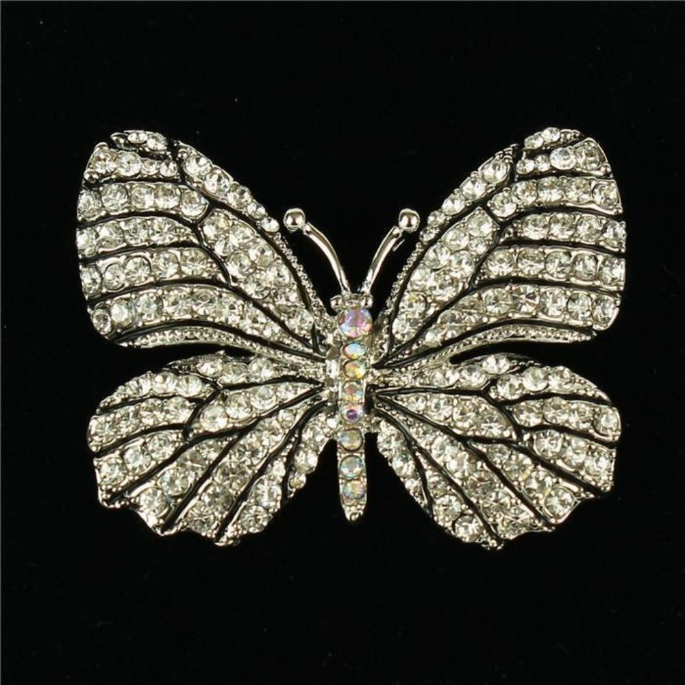 RHINESTONES BUTTERFLY BROOCH NWT